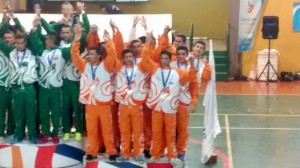 Tercer Puesto en campeonato Superate con el Saber a nivel nacional Equipo de microfutbol en el podio de los mejores